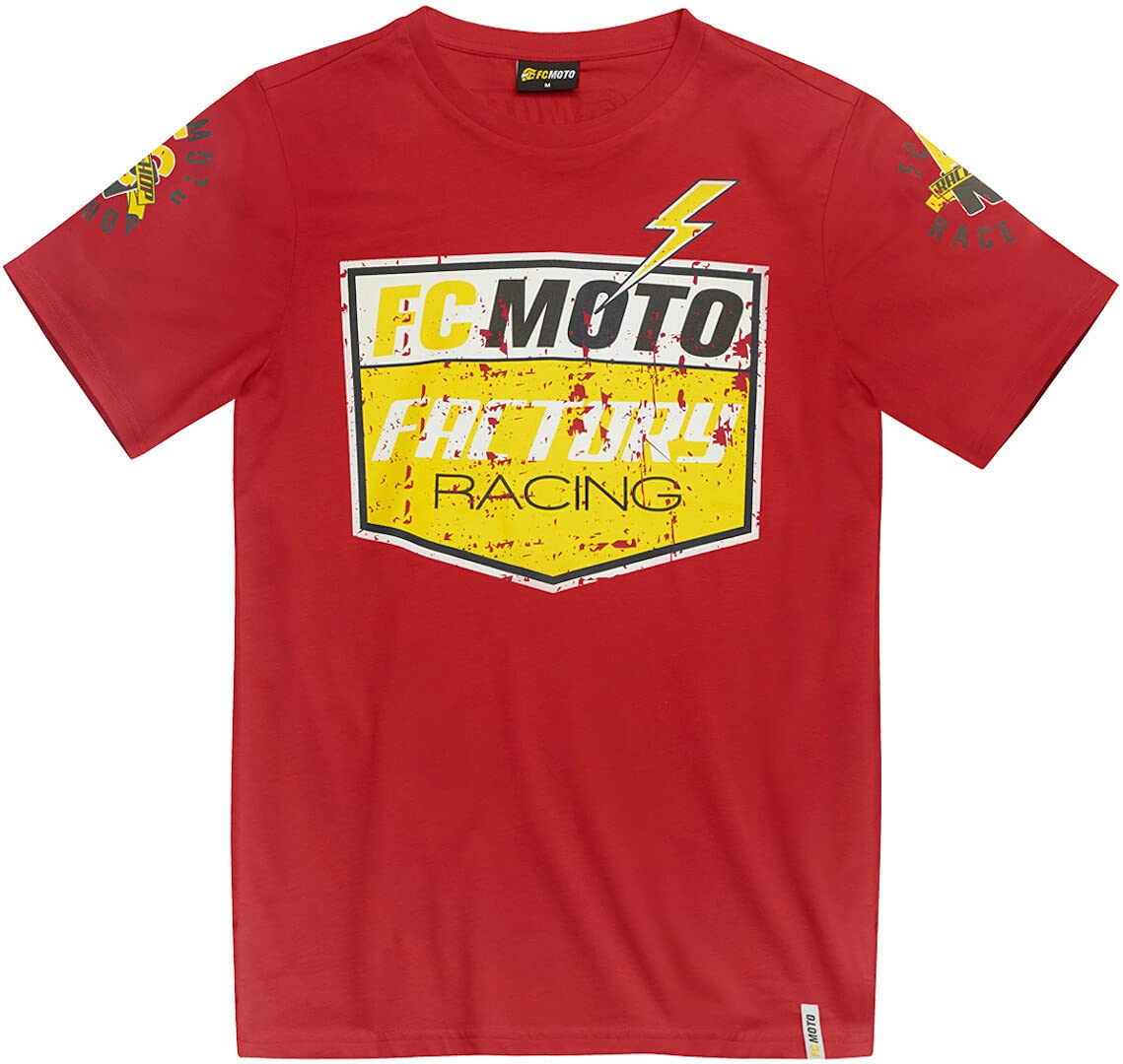 fc-moto-crew-t-shirt-moto-rouge-manches-courtes-taille-m image 1