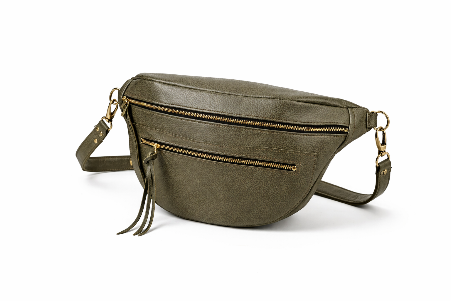 fleur-d-orage-banane-xl-sac-banane-cuir-kaki image 1