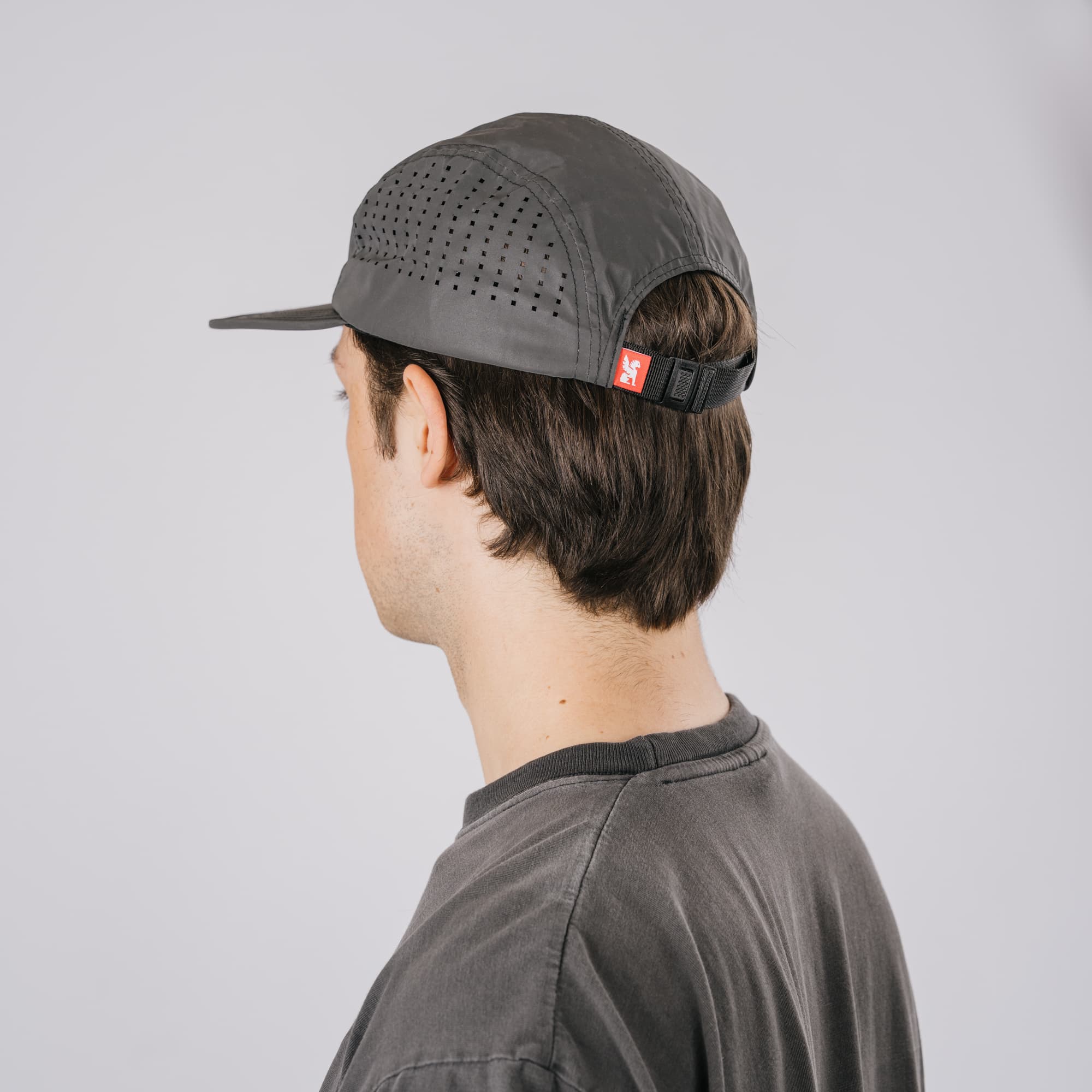 chrome-five-panel-hat-casquette-black-reflective image 3