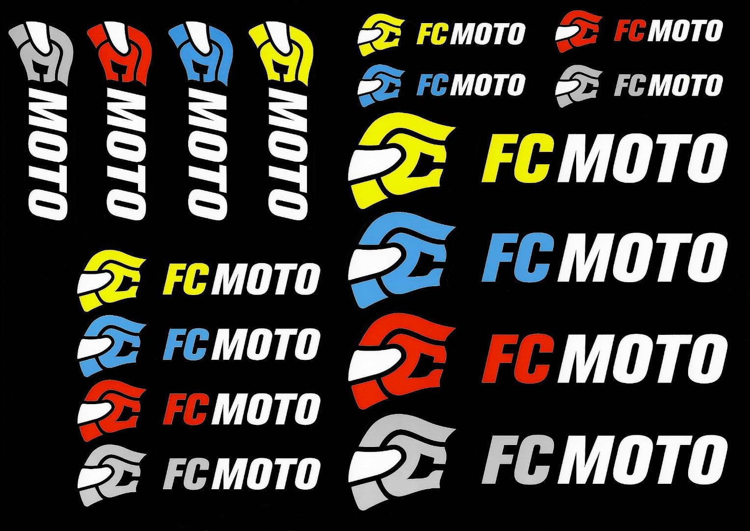 fc-moto-logo-jeu-autocollants-moto-lot-16-pvc image 1