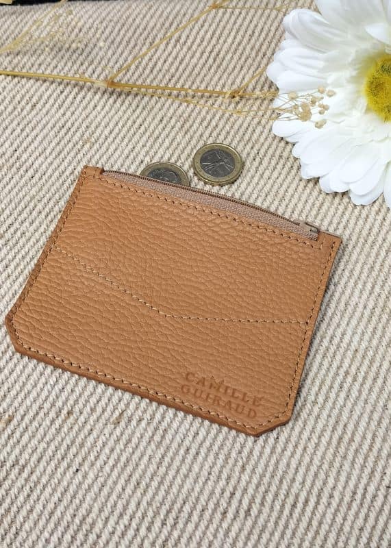 camille-guiraud-porte-monnaie-simple-camel-cuir-8-5-cm image 2