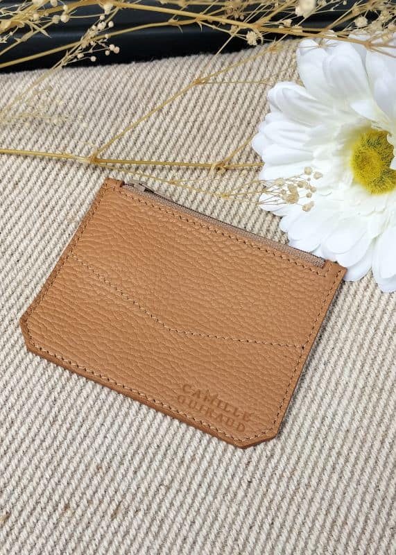 camille-guiraud-porte-monnaie-simple-camel-cuir-8-5-cm image 1