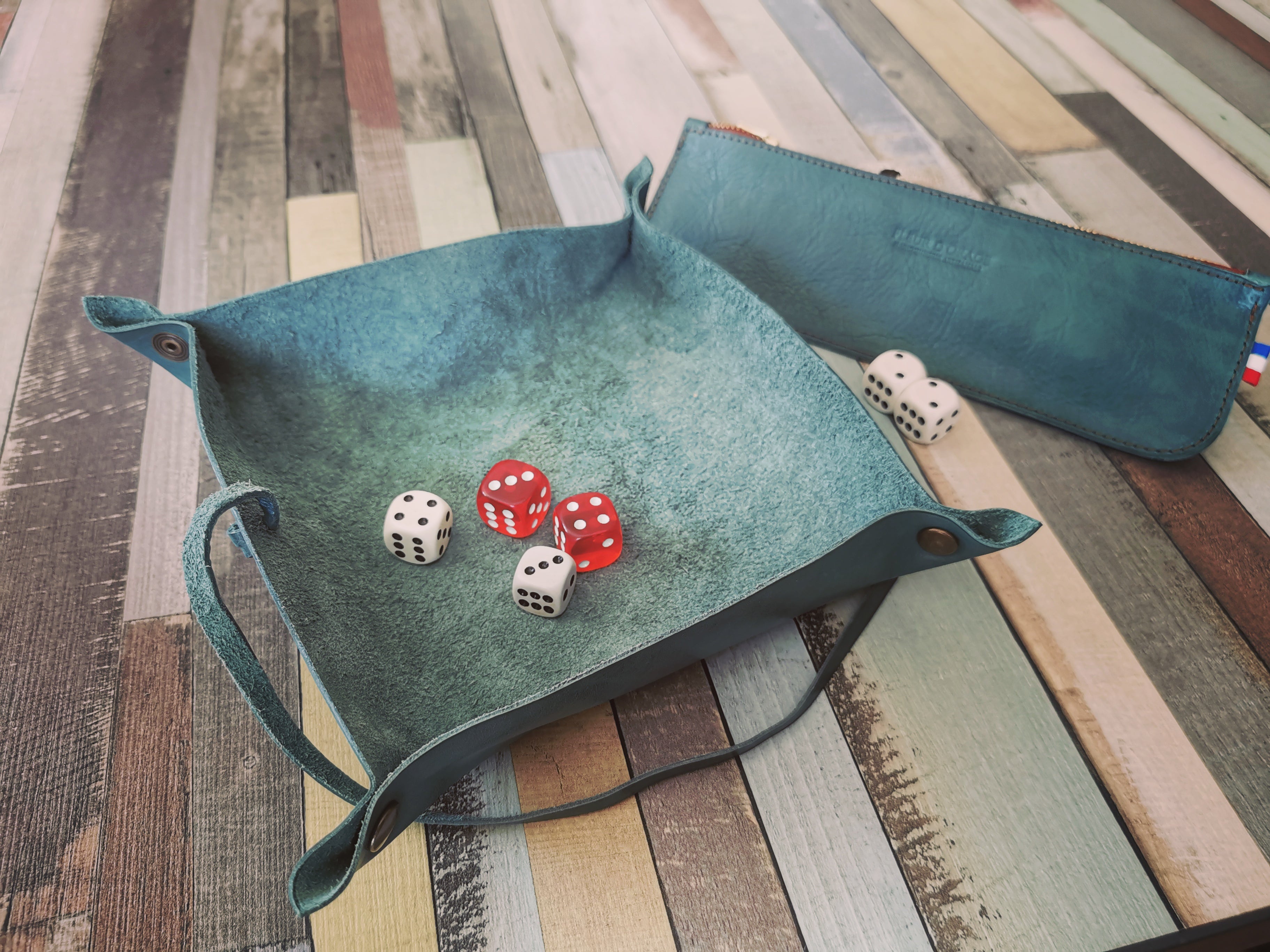 fleur-d-orage-jeux-tapis-de-jeux-de-d-s-cuir-marron-orang image 4