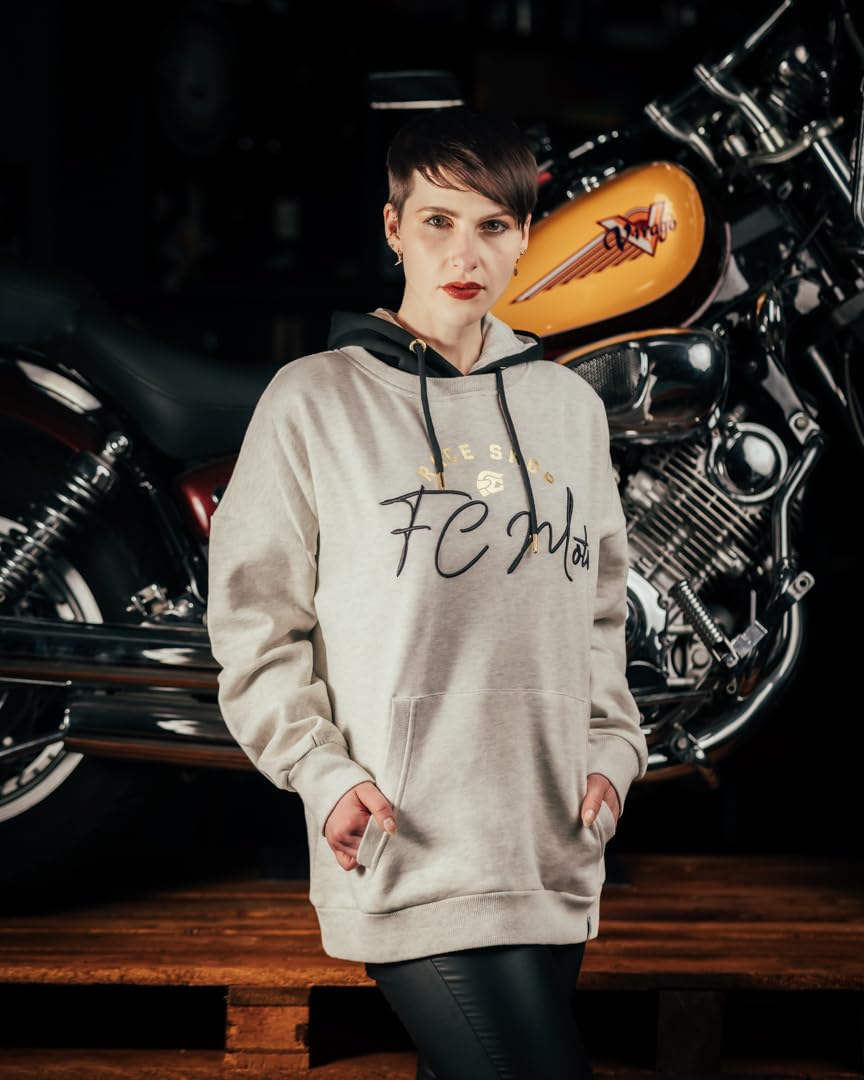 fc-moto-fcm-sign-hoodie-sweat-femme-gris-clair-xs-s image 2