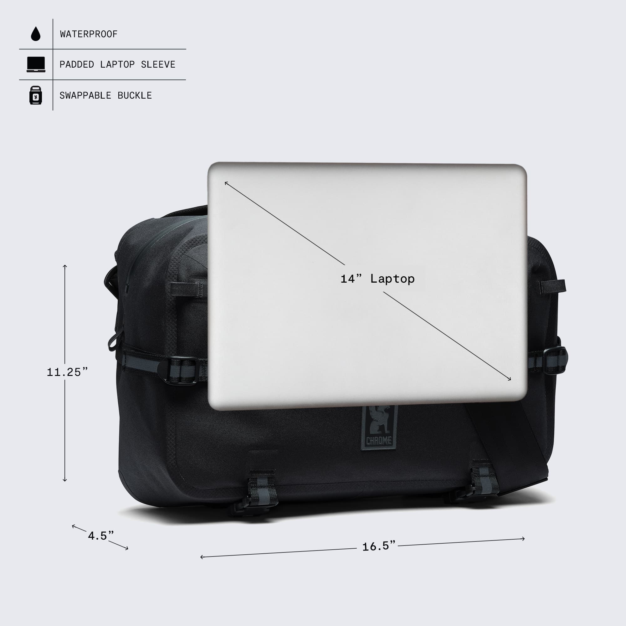 chrome-kadet-max-wp-sling-bandouli-re-noir-tanche image 7