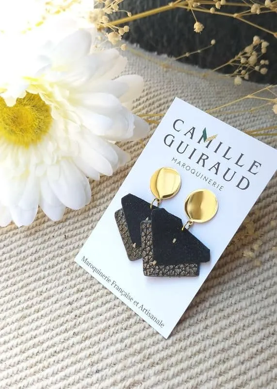 camille-guiraud-suzanne-noir-paillettes-bronze-boucles-cuir image 1