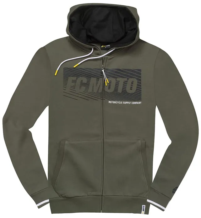 fc-moto-streetwear-waving-sweat-zip-vert-olive-noir image 1
