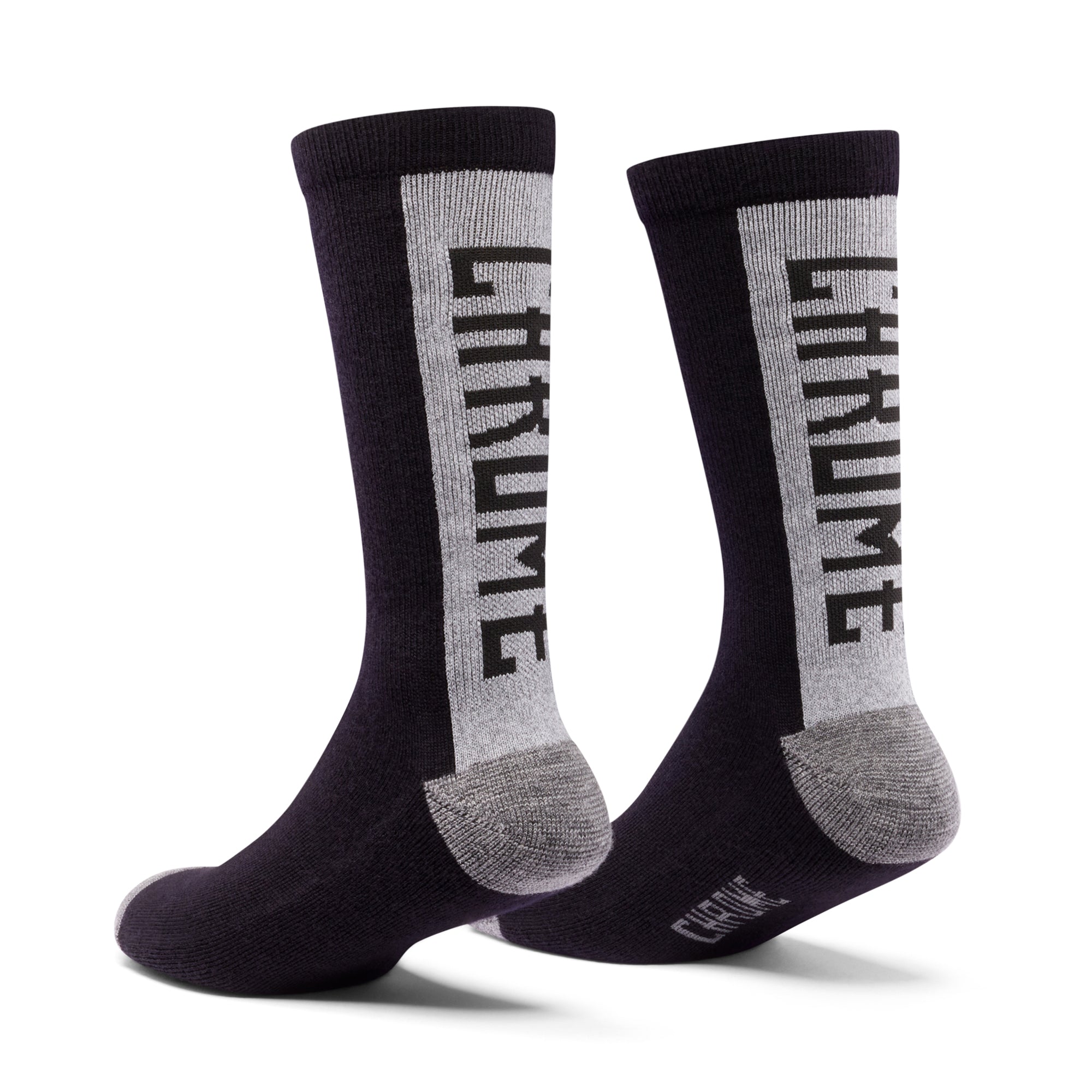 chrome-clothing-merino-crew-socks-chaussettes-noir-reflective image 2