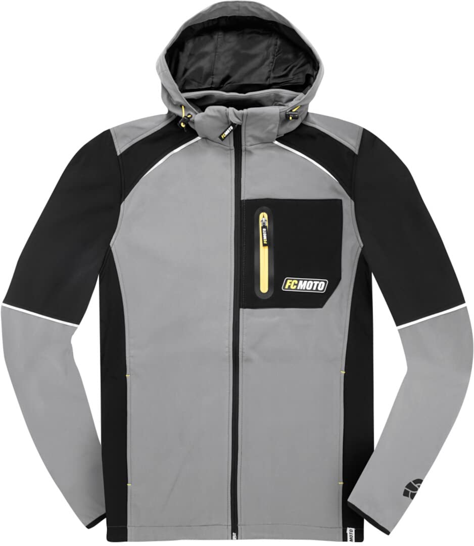 fc-moto-fcm-ssj-veste-softshell-gris-noir-xl-capuche image 1