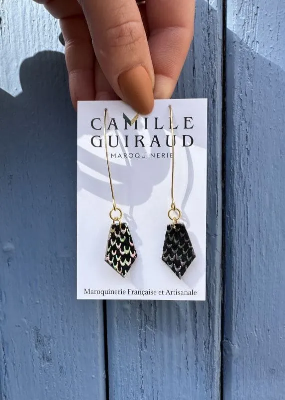camille-guiraud-boucles-pendantes-cailles-li-ge-cuir image 1