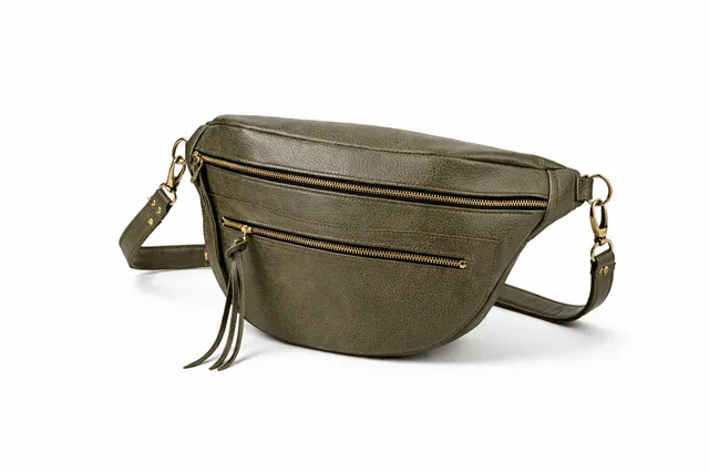 fleur-d-orage-banane-xl-sac-banane-cuir-kaki image 1