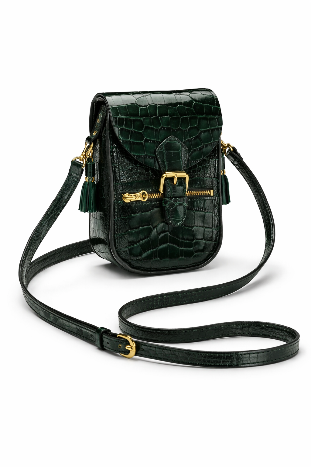 fleur-d-orage-pochette-t-l-phone-cuir-croco-vert image 1