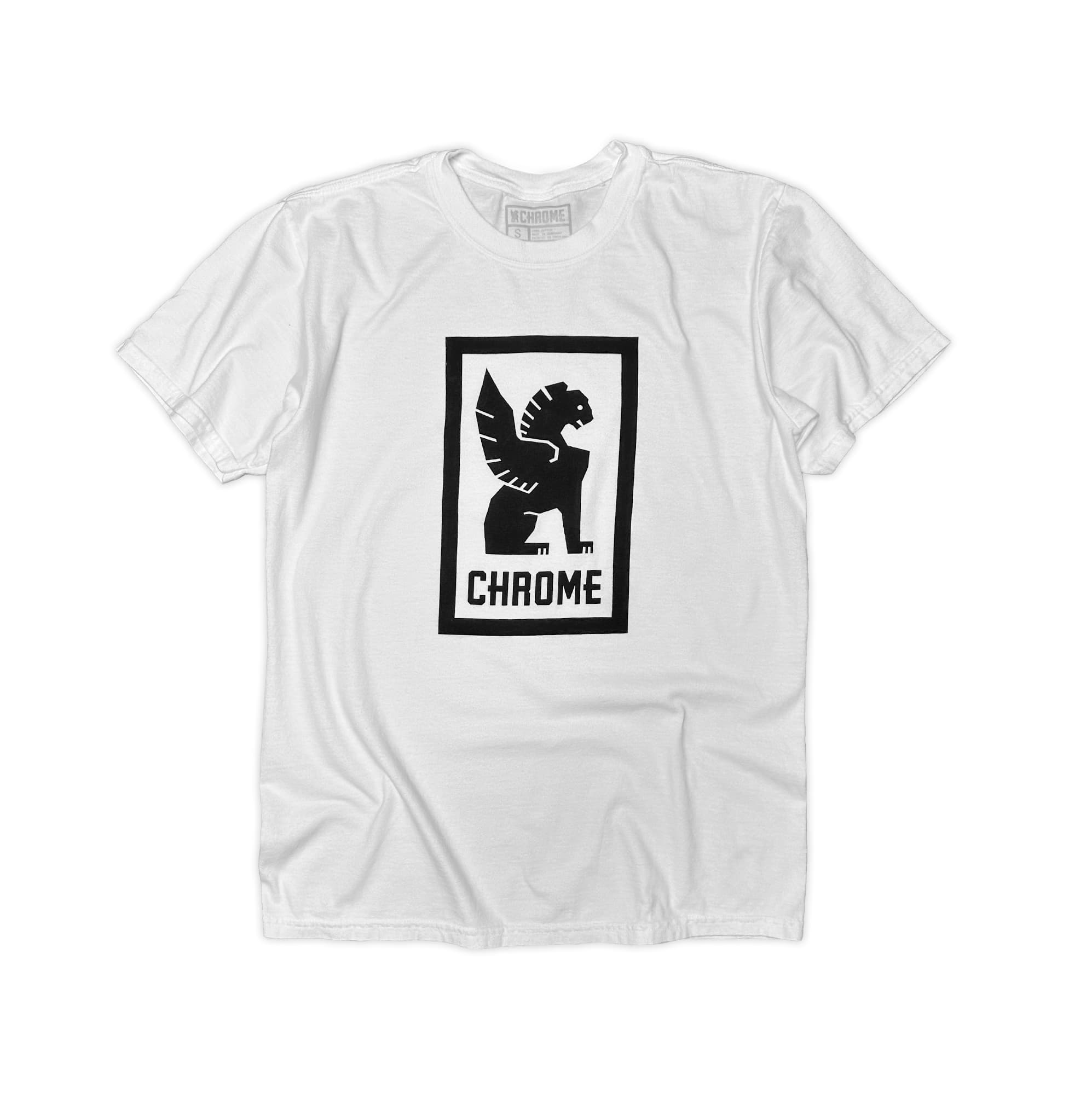 chrome-logo-tee-t-shirt-coton-blanc-noir-manches-courtes image 1