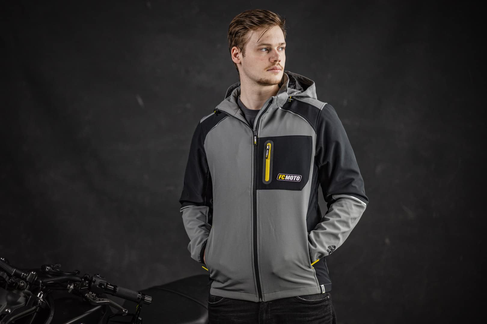 fc-moto-fcm-ssj-veste-softshell-gris-noir-xl-capuche image 5