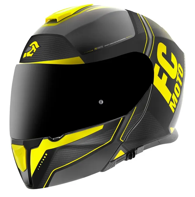 fc-moto-novo-circuit-casque-noir-jaune-pare-soleil image 1