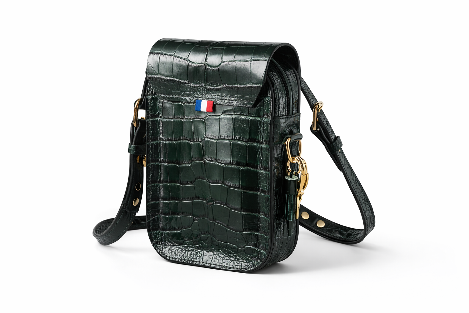 fleur-d-orage-pochette-t-l-phone-cuir-croco-vert image 2