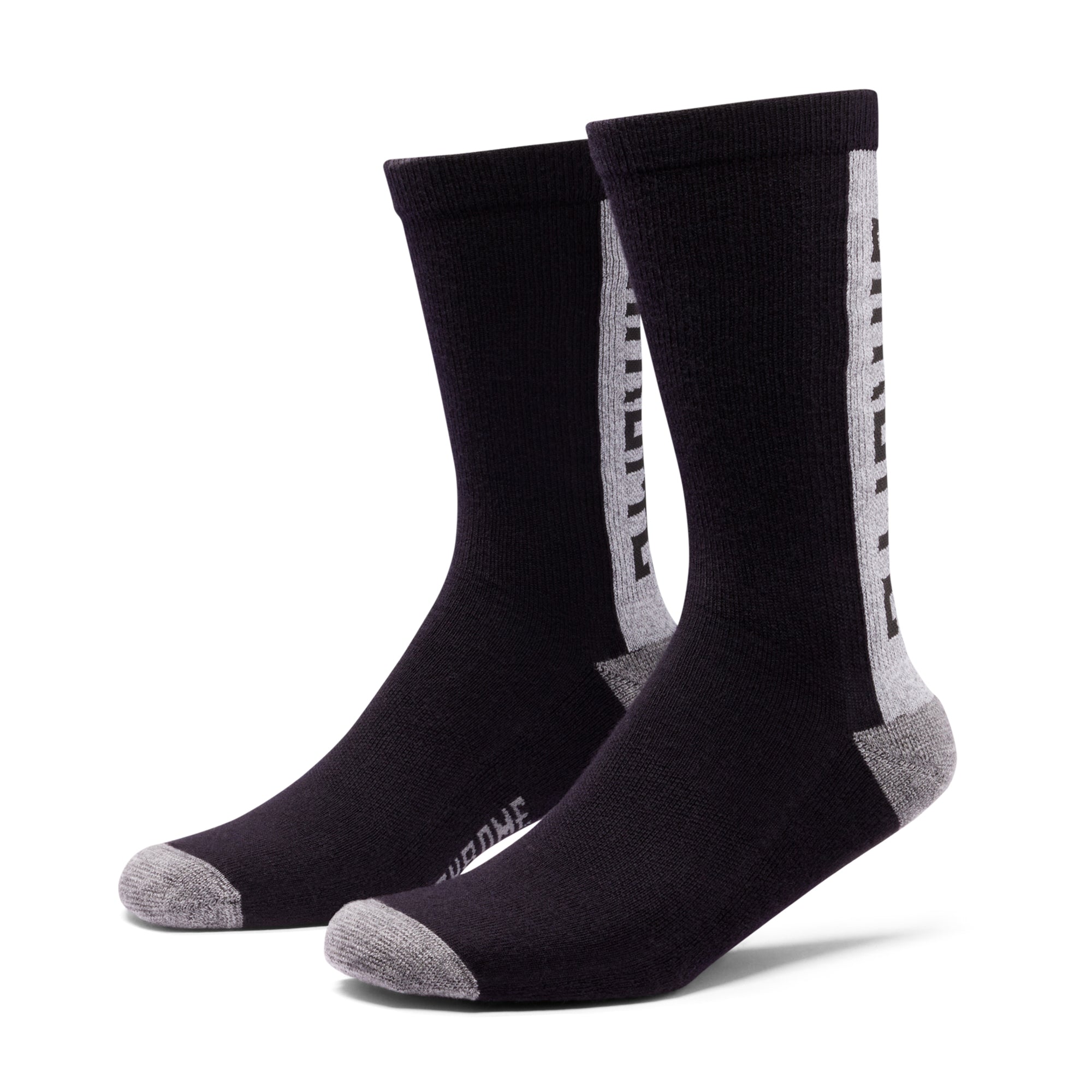 chrome-clothing-merino-crew-socks-chaussettes-noir-reflective image 1