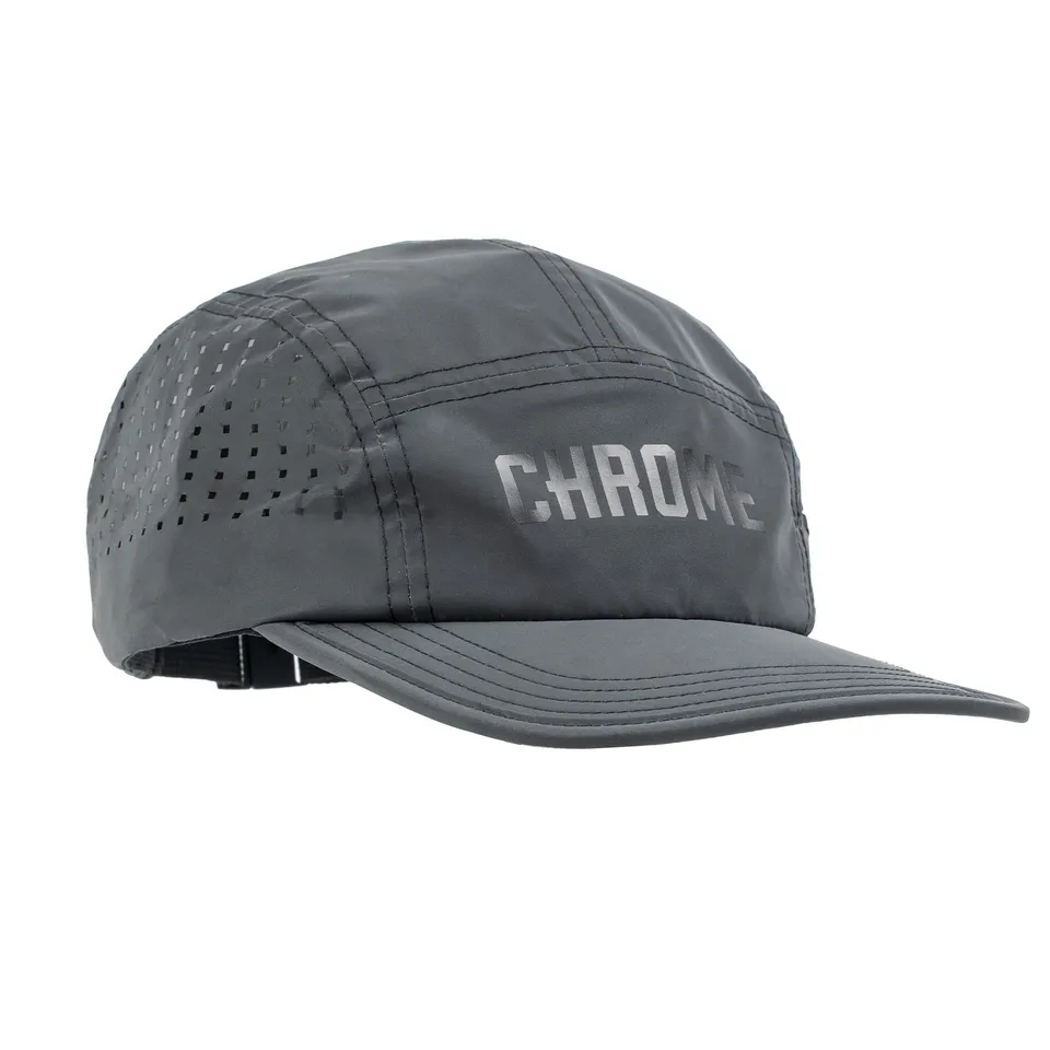 chrome-five-panel-hat-casquette-black-reflective image 1