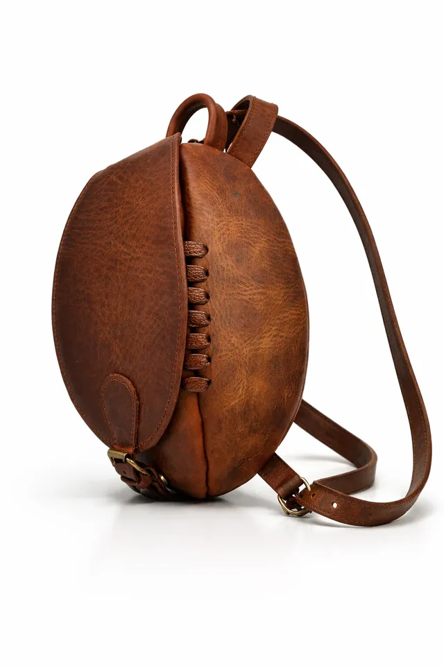 fleur-d-orage-sacs-ballon-rugby-sac-dos-cuir-vintage-30cm image 1