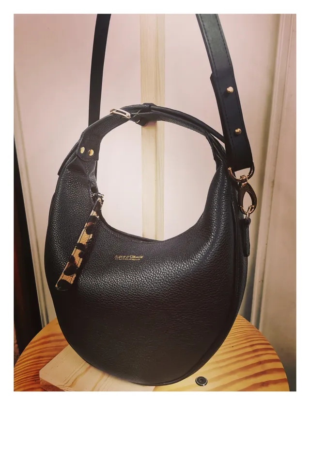 fleur-d-orage-dune-ms-sac-main-cuir-grain-noir image 1