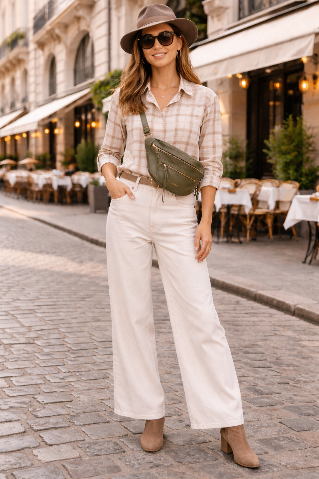 fleur-d-orage-banane-xl-sac-banane-cuir-kaki image 5
