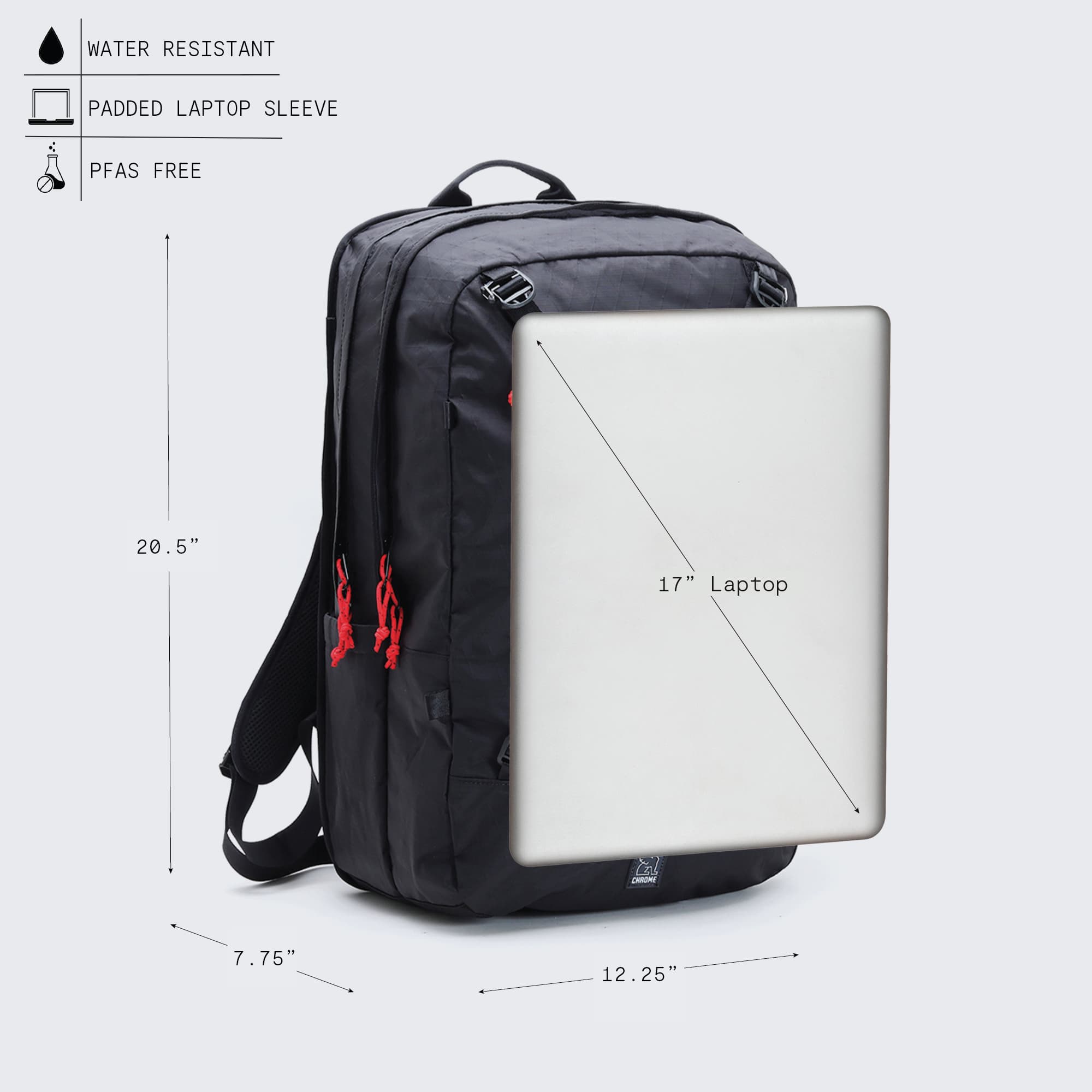 chrome-cohesive-2-0-38l-sac-dos-black-tarp-17-pouces image 7